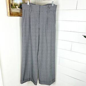 Diane Gilman Collection Wide Leg Houndstooth Trouser Pants Size 10 Paperbag